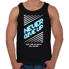 PRINTFASHION nevergiveup - Férfi atléta - Fekete