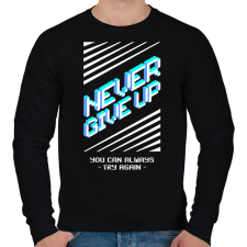 PRINTFASHION nevergiveup - Férfi pulóver - Fekete férfi pulóver, kardigán