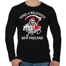 PRINTFASHION New england - Férfi hosszú ujjú póló - Fekete férfi póló