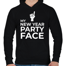 PRINTFASHION NEW YEAR PARTY FACE - Férfi kapucnis pulóver - Fekete férfi pulóver, kardigán