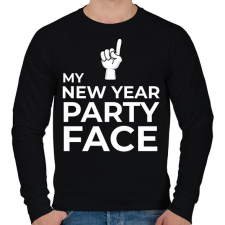 PRINTFASHION NEW YEAR PARTY FACE - Férfi pulóver - Fekete férfi pulóver, kardigán