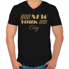 PRINTFASHION New York City  - Férfi V-nyakú póló - Fekete