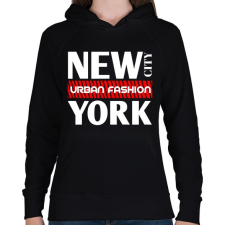 PRINTFASHION New York City  - Női kapucnis pulóver - Fekete női pulóver, kardigán