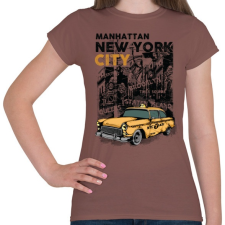 PRINTFASHION New York City - Női póló - Mogyoróbarna női póló
