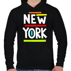 PRINTFASHION NEW YORK - Férfi kapucnis pulóver - Fekete