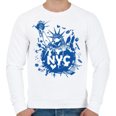 PRINTFASHION New York-i rajz - Férfi pulóver - Fehér