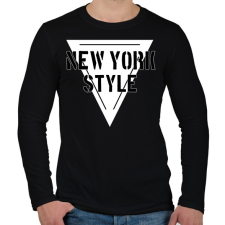 PRINTFASHION NEW YORK STYLE - Férfi hosszú ujjú póló - Fekete férfi póló