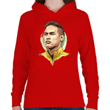 PRINTFASHION Neymar da Silva Santos Júnior - Női kapucnis pulóver - Piros női pulóver, kardigán