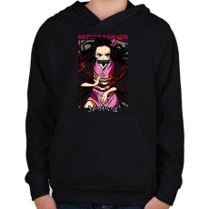 PRINTFASHION Nezuko Kamado-Demon Slayer - Gyerek kapucnis pulóver - Fekete