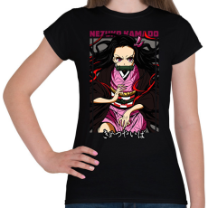 PRINTFASHION Nezuko Kamado-Demon Slayer - Női póló - Fekete