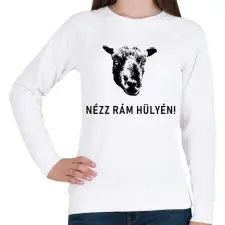 PRINTFASHION NÉZZ RÁM HÜLYÉN! - Női pulóver - Fehér női pulóver, kardigán