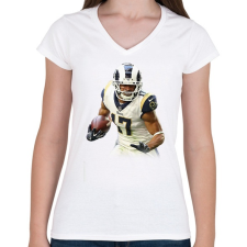 PRINTFASHION NFL Player - Női V-nyakú póló - Fehér női póló