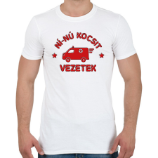 PRINTFASHION Ní-nú kocsi - Férfi póló - Fehér férfi póló