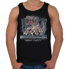 PRINTFASHION Night Party T-rex - Férfi atléta - Fekete atléta, trikó