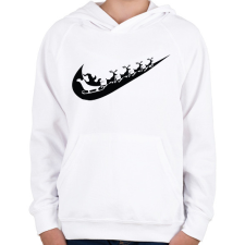 PRINTFASHION nike márkaparódia fekete - Gyerek kapucnis pulóver - Fehér gyerek pulóver, kardigán