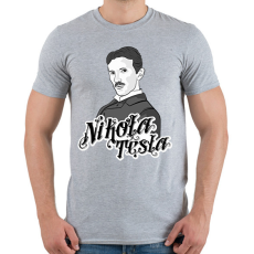 PRINTFASHION Nikola Tesla - Férfi póló - Sport szürke