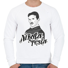 PRINTFASHION Nikola Tesla - Férfi pulóver - Fehér férfi pulóver, kardigán