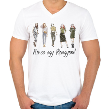 PRINTFASHION Nincs egy rongyom! - Férfi V-nyakú póló - Fehér férfi póló