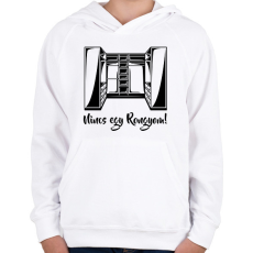 PRINTFASHION Nincs egy rongyom! - Gyerek kapucnis pulóver - Fehér