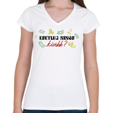 PRINTFASHION Nincs kisebb? - Női V-nyakú póló - Fehér női póló