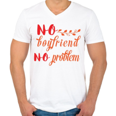 PRINTFASHION Nincs pasi, nincs gond - Férfi V-nyakú póló - Fehér