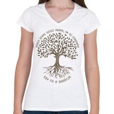 PRINTFASHION Nincs semmi rossz abban - Fa - Női V-nyakú póló - Fehér női póló