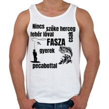PRINTFASHION Nincs szőke herceg fehér lóval csak fasza gyerek pecabottal - Férfi atléta - Fehér atléta, trikó