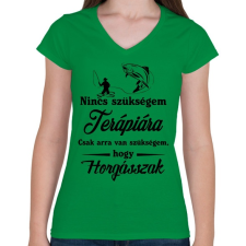 PRINTFASHION Nincs szükségem..  - Női V-nyakú póló - Zöld női póló