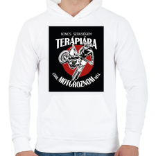PRINTFASHION Nincs szükségem terápiára, csak motoroznom kell - Férfi kapucnis pulóver - Fehér női pulóver, kardigán