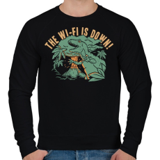 PRINTFASHION Nincs wifi - Férfi pulóver - Fekete