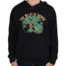 PRINTFASHION Nincs wifi - Gyerek kapucnis pulóver - Fekete