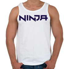 PRINTFASHION Ninja - Blue - Férfi atléta - Fehér atléta, trikó