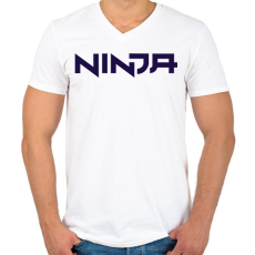 PRINTFASHION Ninja - Blue - Férfi V-nyakú póló - Fehér