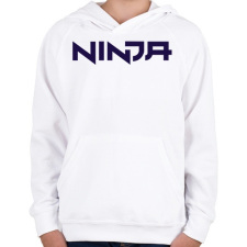 PRINTFASHION Ninja - Blue - Gyerek kapucnis pulóver - Fehér gyerek pulóver, kardigán