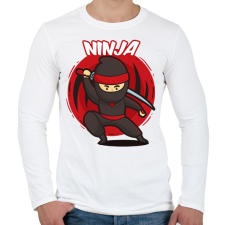PRINTFASHION Ninja - Férfi hosszú ujjú póló - Fehér férfi póló