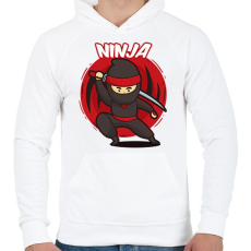 PRINTFASHION Ninja - Férfi kapucnis pulóver - Fehér