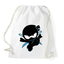 PRINTFASHION Ninja Kidz - Sportzsák, Tornazsák - Fehér tornazsák