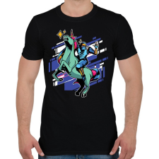 PRINTFASHION Ninja unikornis - Férfi póló - Fekete férfi póló