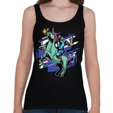 PRINTFASHION Ninja unikornis - Női atléta - Fekete női trikó