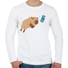 PRINTFASHION Nirvana capybara - Férfi hosszú ujjú póló - Fehér