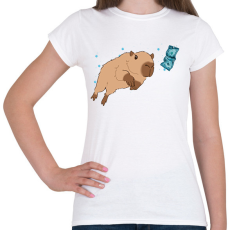 PRINTFASHION Nirvana capybara - Női póló - Fehér