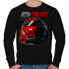 PRINTFASHION Nissan GT-R R35 - Férfi pulóver - Fekete férfi pulóver, kardigán