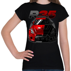 PRINTFASHION Nissan GT-R R35 - Női póló - Fekete