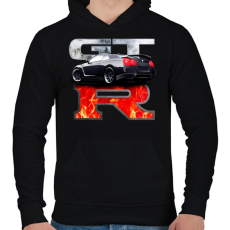 PRINTFASHION Nissan GTR - Férfi kapucnis pulóver - Fekete
