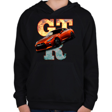 PRINTFASHION nissan gtr - Gyerek kapucnis pulóver - Fekete gyerek pulóver, kardigán