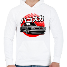 PRINTFASHION NISSAN SKYLINE GT-R  - Férfi kapucnis pulóver - Fehér férfi pulóver, kardigán