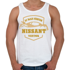 PRINTFASHION Nissan sofőr - Férfi atléta - Fehér atléta, trikó