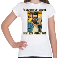 PRINTFASHION No Alcohol  - Női póló - Fehér női póló