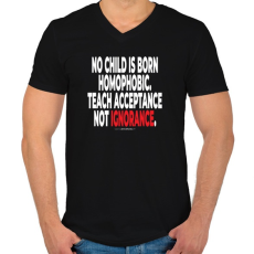 PRINTFASHION no child is born homophopic.... - humanista grafika - LMBT / LMBTQIA #135 - Férfi V-nyakú póló - Fekete