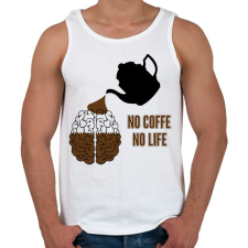 PRINTFASHION no coffe - Férfi atléta - Fehér atléta, trikó